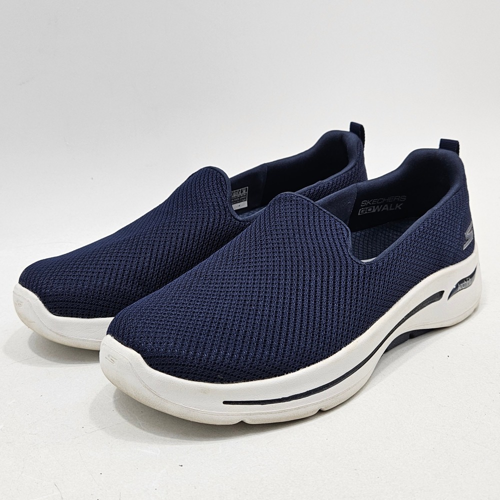 Skechers Go Walk Arch Fit Womens 8.5 Navy Blue Slip On Mesh Sneakers 124401